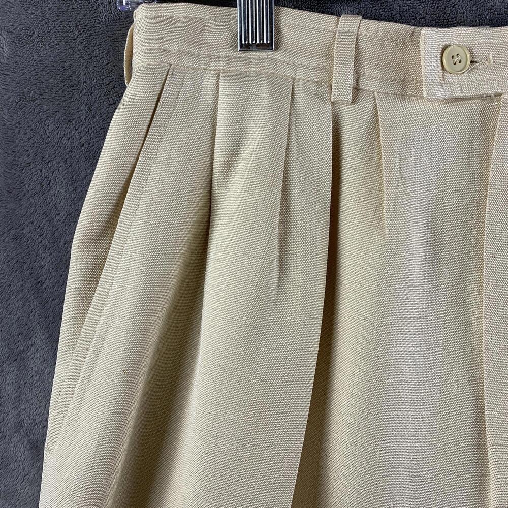 VTG 1970s Saint Laurent Rive Gauche Cream Linen Wide Trousers (717) - Picture 4 of 10